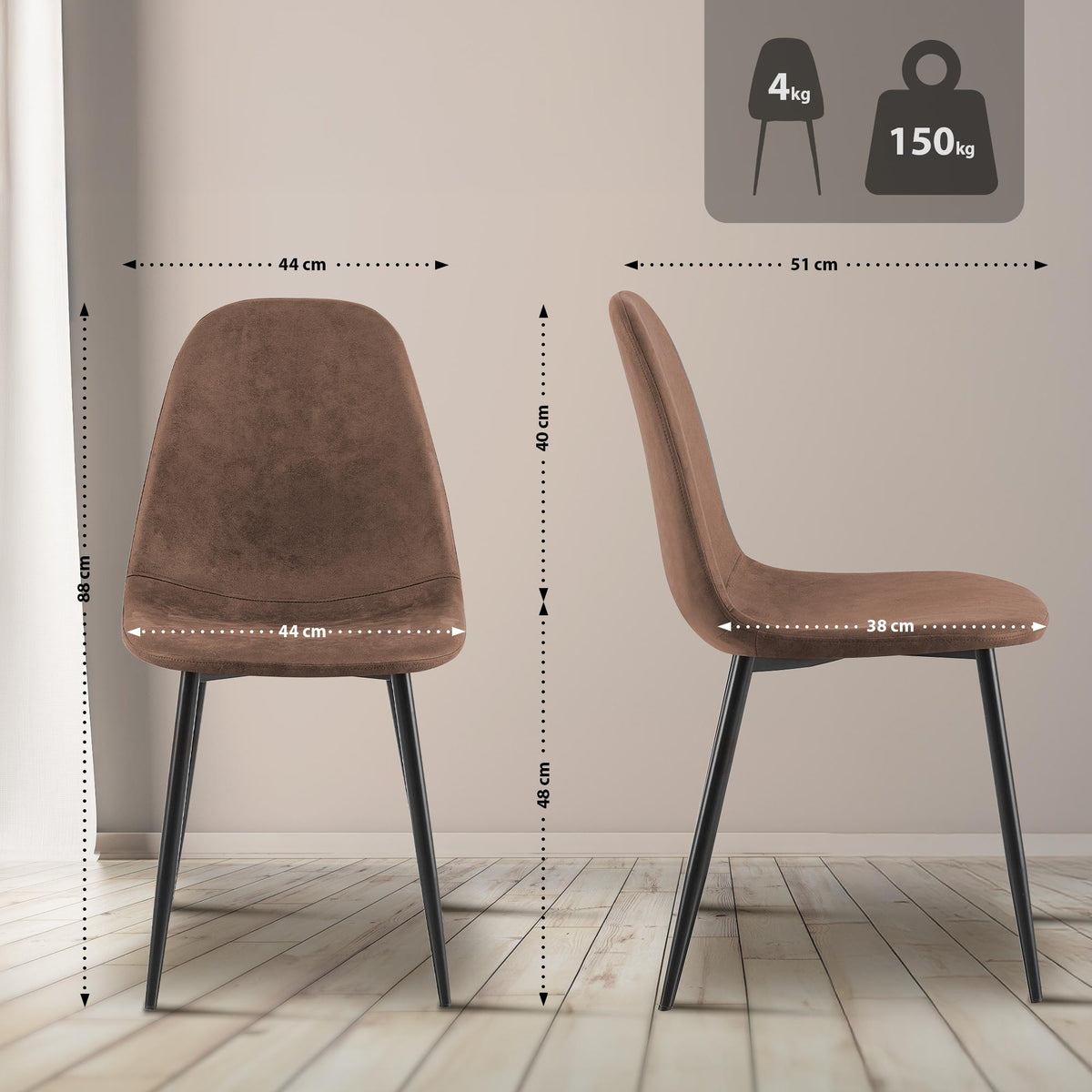 Eetkamerstoel Napier bruin,Vintage kunstleer braun