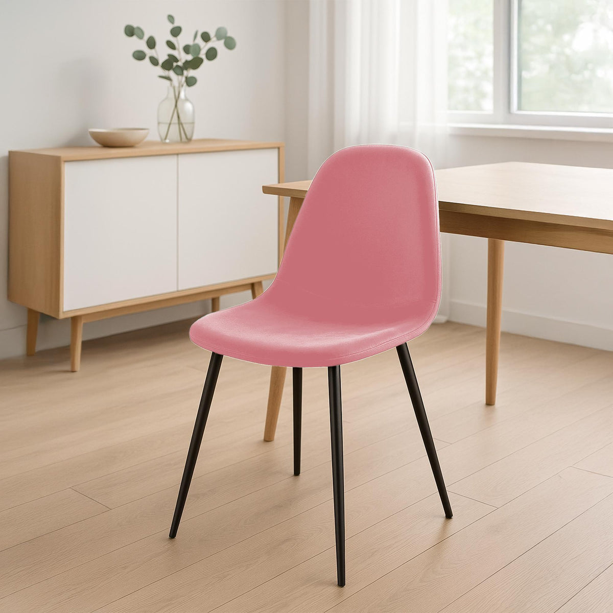 Eetkamerstoel Napier roze,Fluweel pink