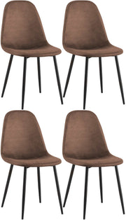 Set van 4 Napier eetkamerstoelen bruin,Kunstleer braun