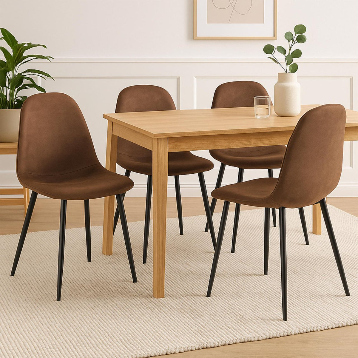 Set van 4 Napier eetkamerstoelen bruin,Kunstleer braun