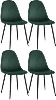 Set van 4 Napier eetkamerstoelen groen,Fluweel grün