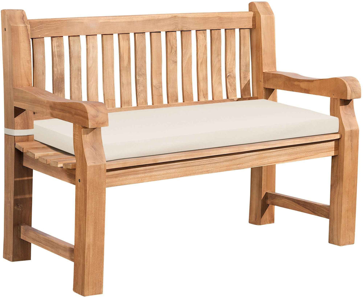 Tuinbank Teakhout Jackson met Zitkussen creme,106x48x8 cm creme