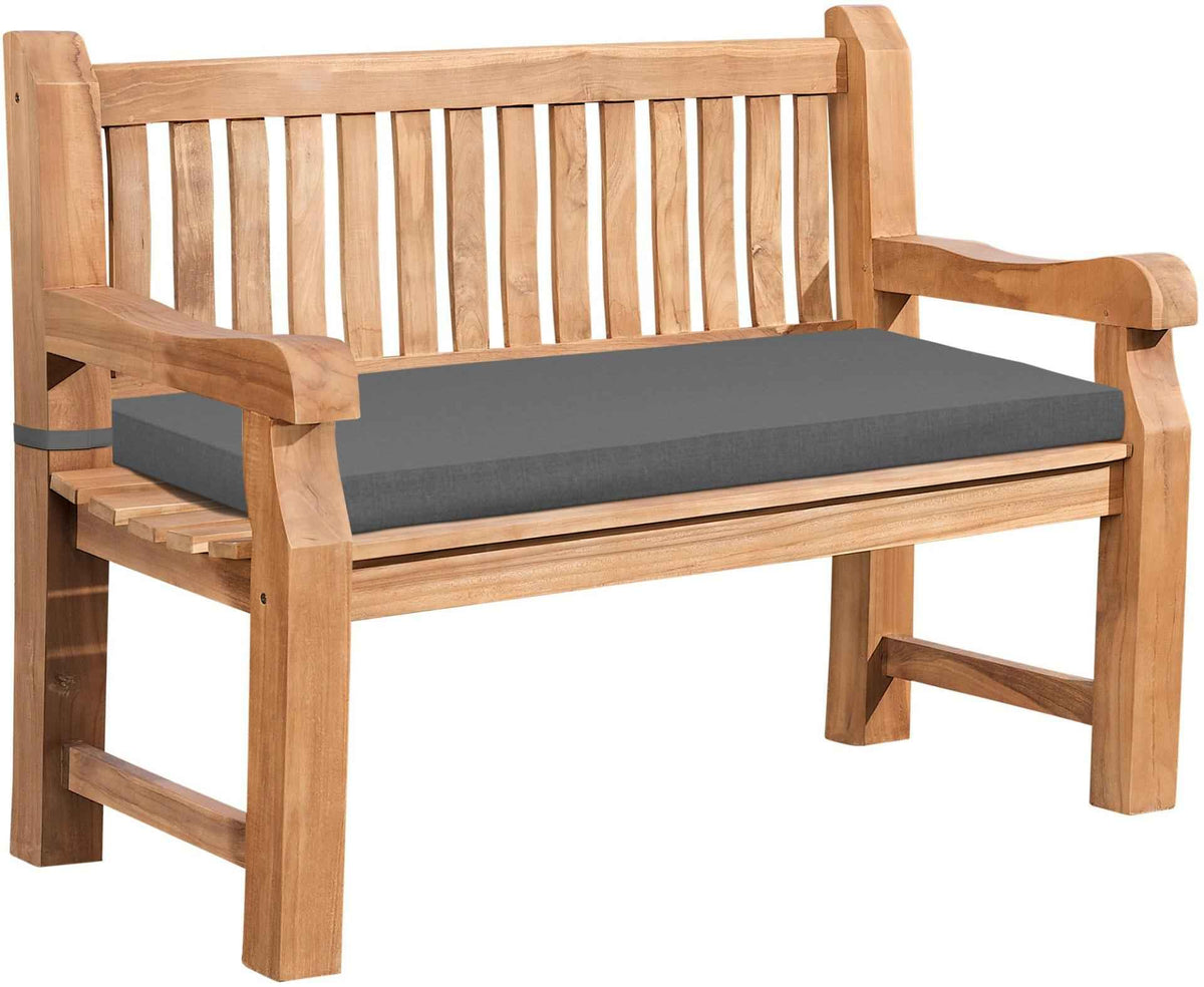 Teakbank Daxon mit Sitzkissen 150 cm dunkelgrau