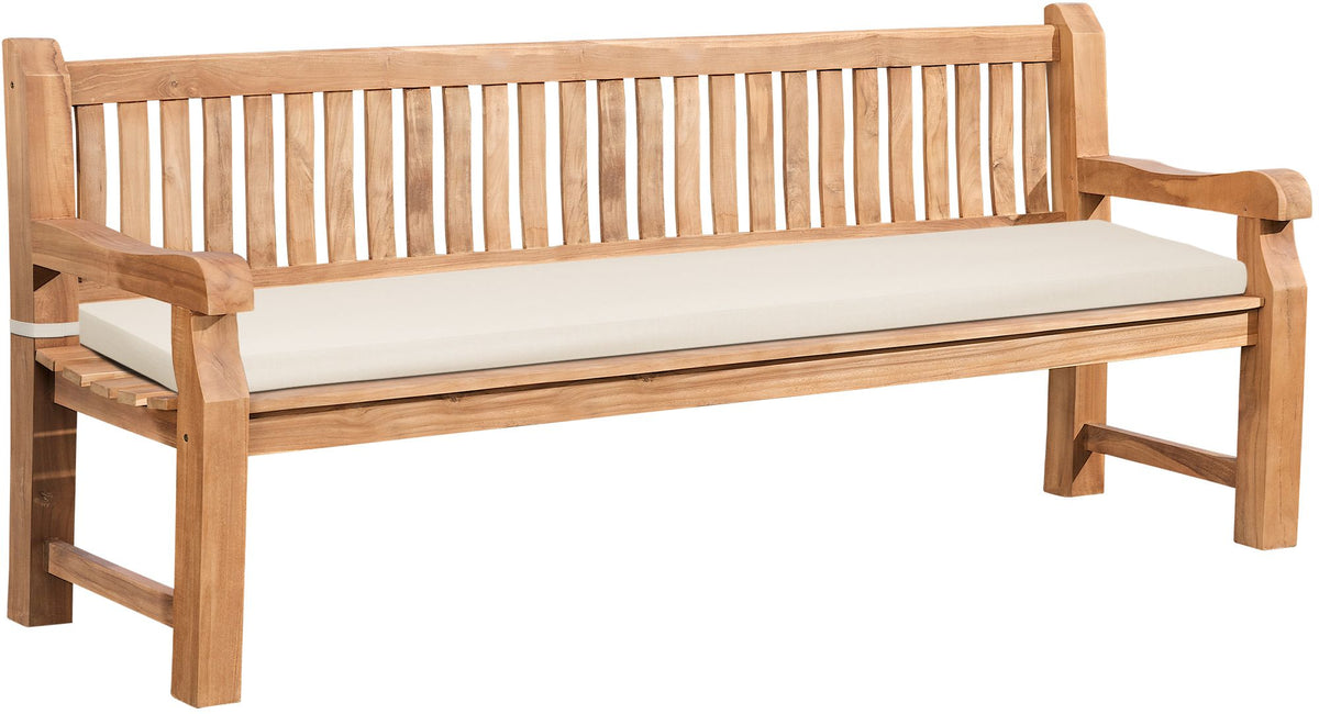 Teakbank Daxon mit Sitzkissen 220 cm creme
