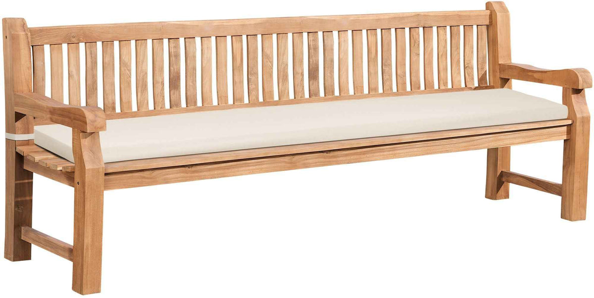 Teakbank Daxon mit Sitzkissen 240 cm creme