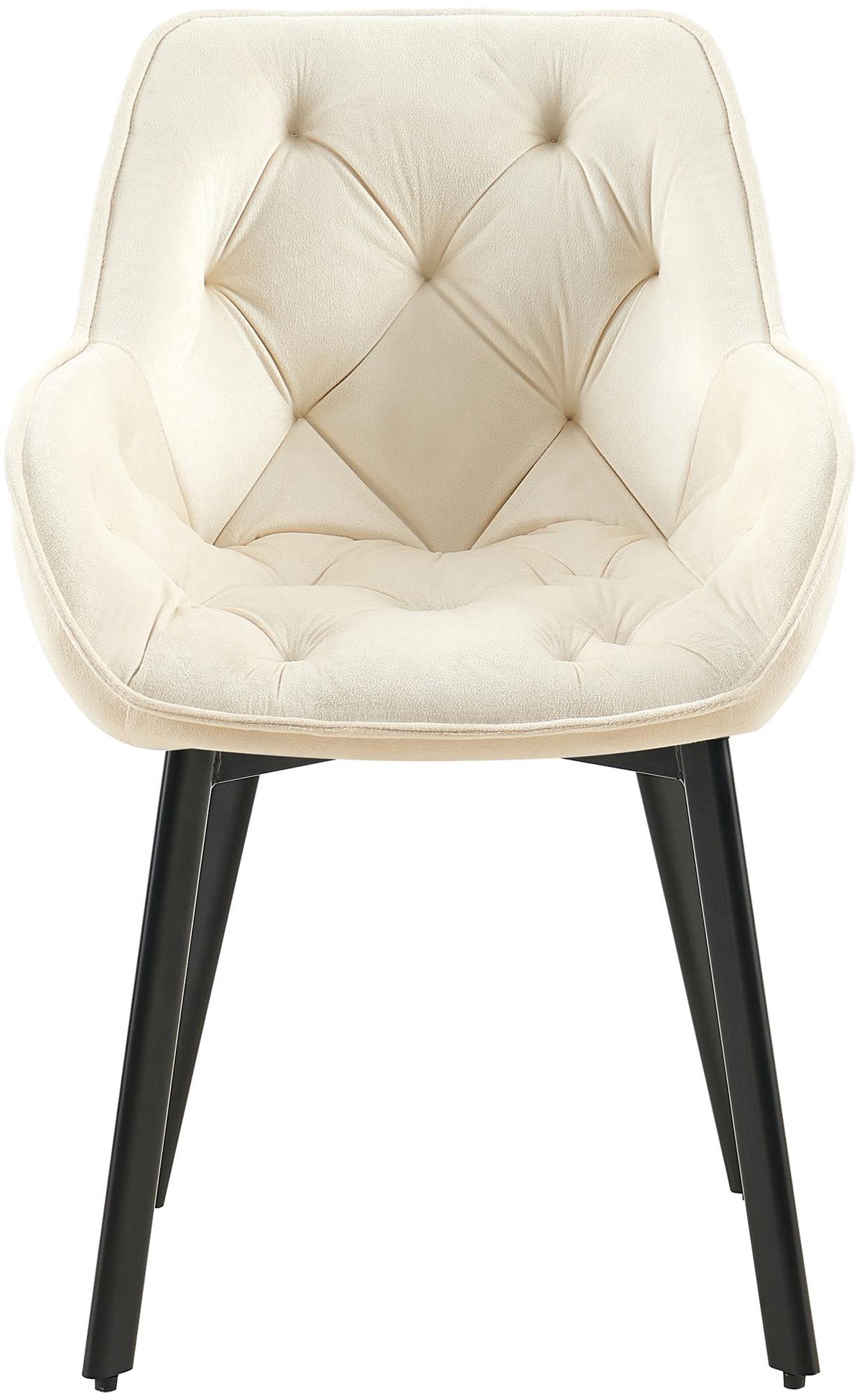 Set van 2 eetkamerstoelen Antigo Fluweel creme creme