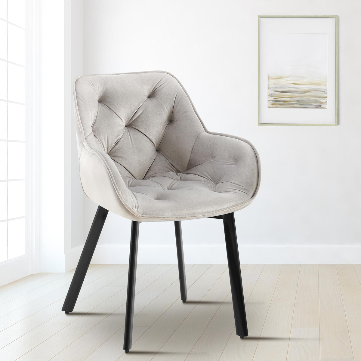 Set van 2 eetkamerstoelen Antigo Fluweel grijs grau