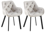 Set van 2 eetkamerstoelen Antigo Fluweel grijs grau
