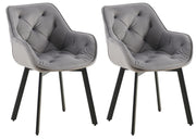Set van 2 eetkamerstoelen Antigo Fluweel donkergrijs dunkelgrau