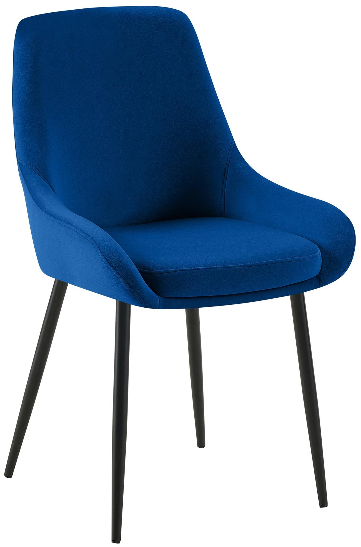 Set van 2 eetkamerstoelen Elmira donkerblauw,Metaal mat zwart dunkelblau