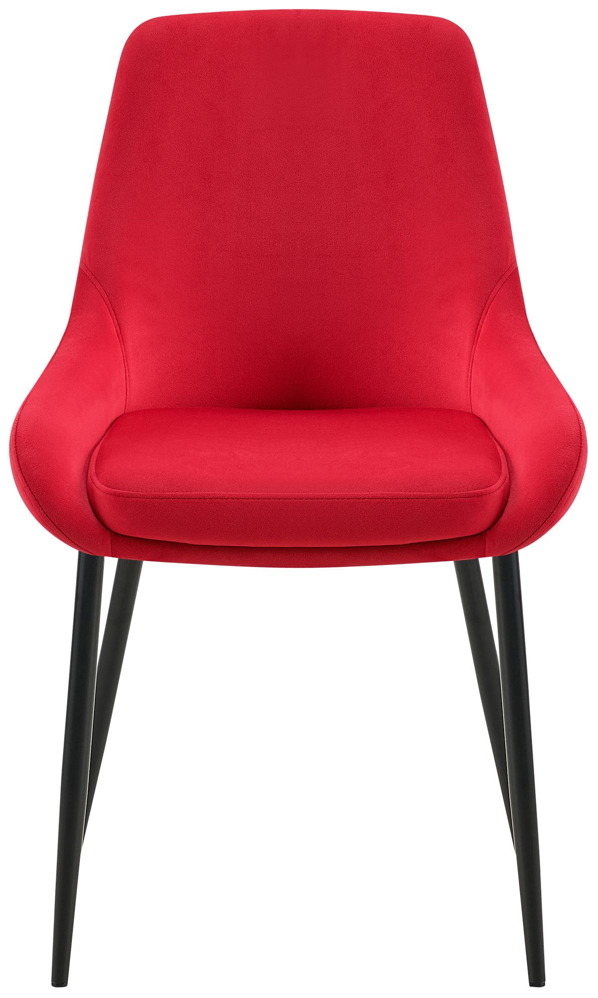 Set van 2 eetkamerstoelen Elmira rood,Metaal mat zwart rot