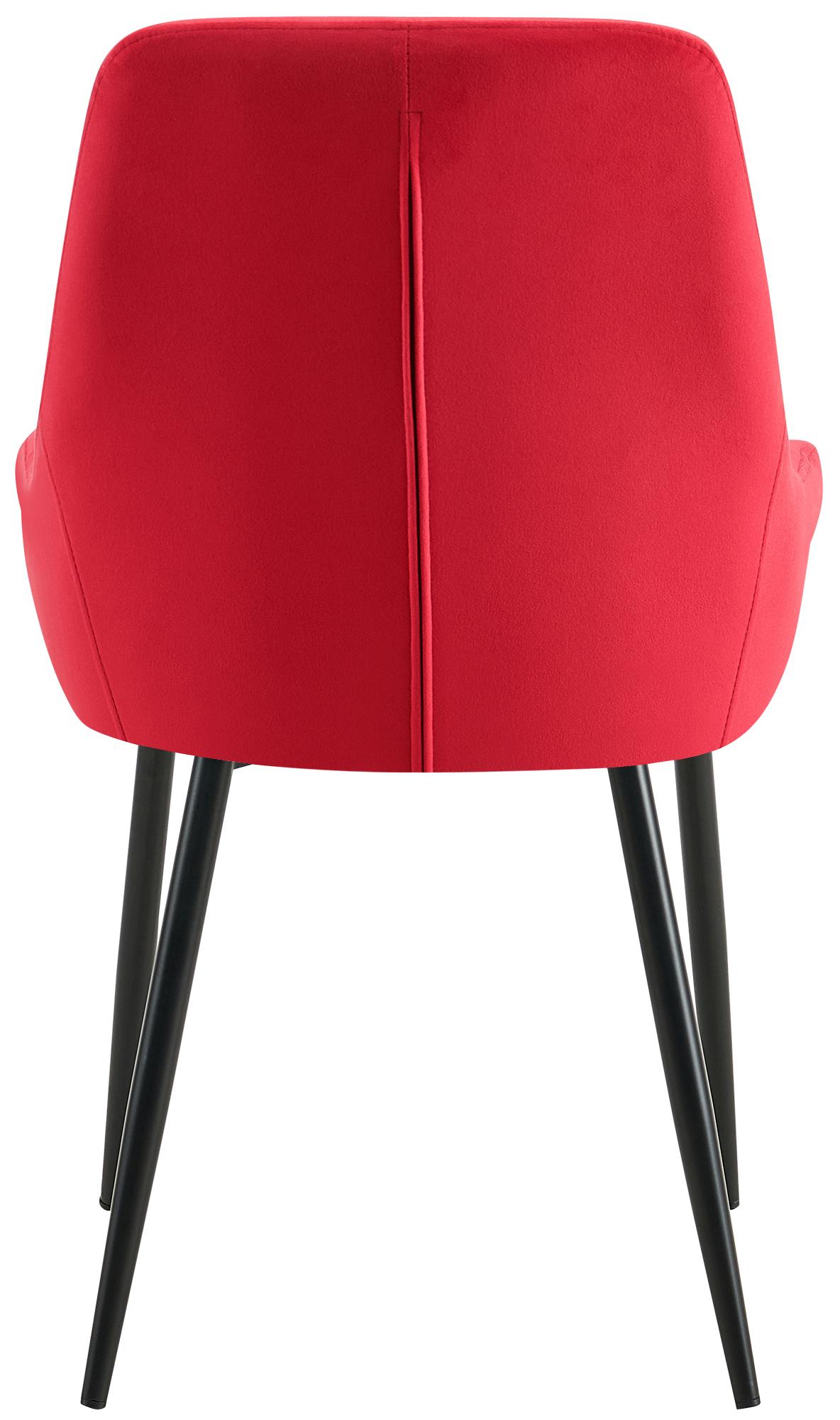 Set van 2 eetkamerstoelen Elmira rood,Metaal mat zwart rot