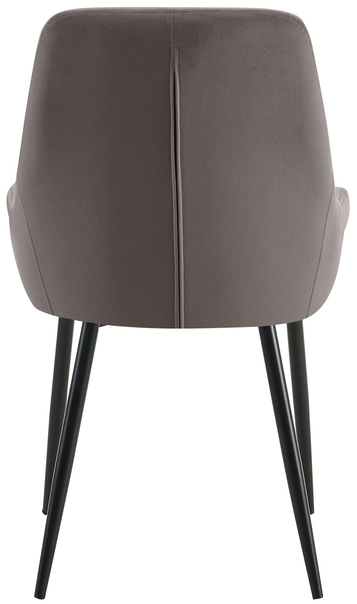 Set van 2 eetkamerstoelen Elmira antraciet,Metaal mat zwart anthrazit