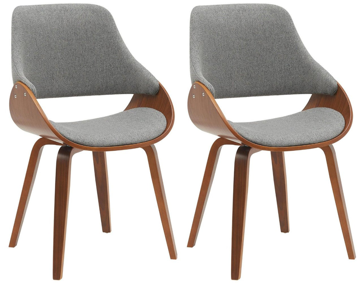 Set van 2 eetkamerstoelen Vangale walnoot/donkergrijs,Stof walnuss/dunkelgrau
