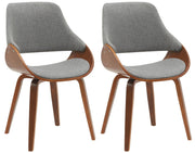Set van 2 eetkamerstoelen Vangale walnoot/donkergrijs,Stof walnuss/dunkelgrau