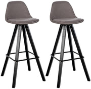 2er Set barkrukken Corbin stof Square taupe,zwart taupe