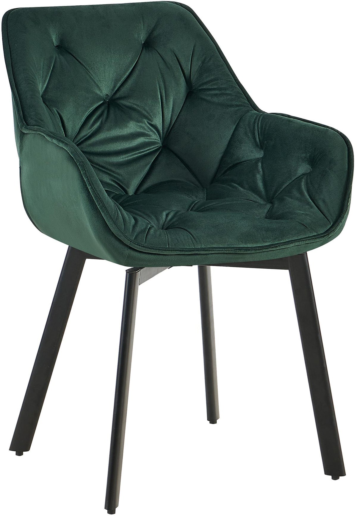 Set van 2 eetkamerstoelen Antigo Fluweel groen grün