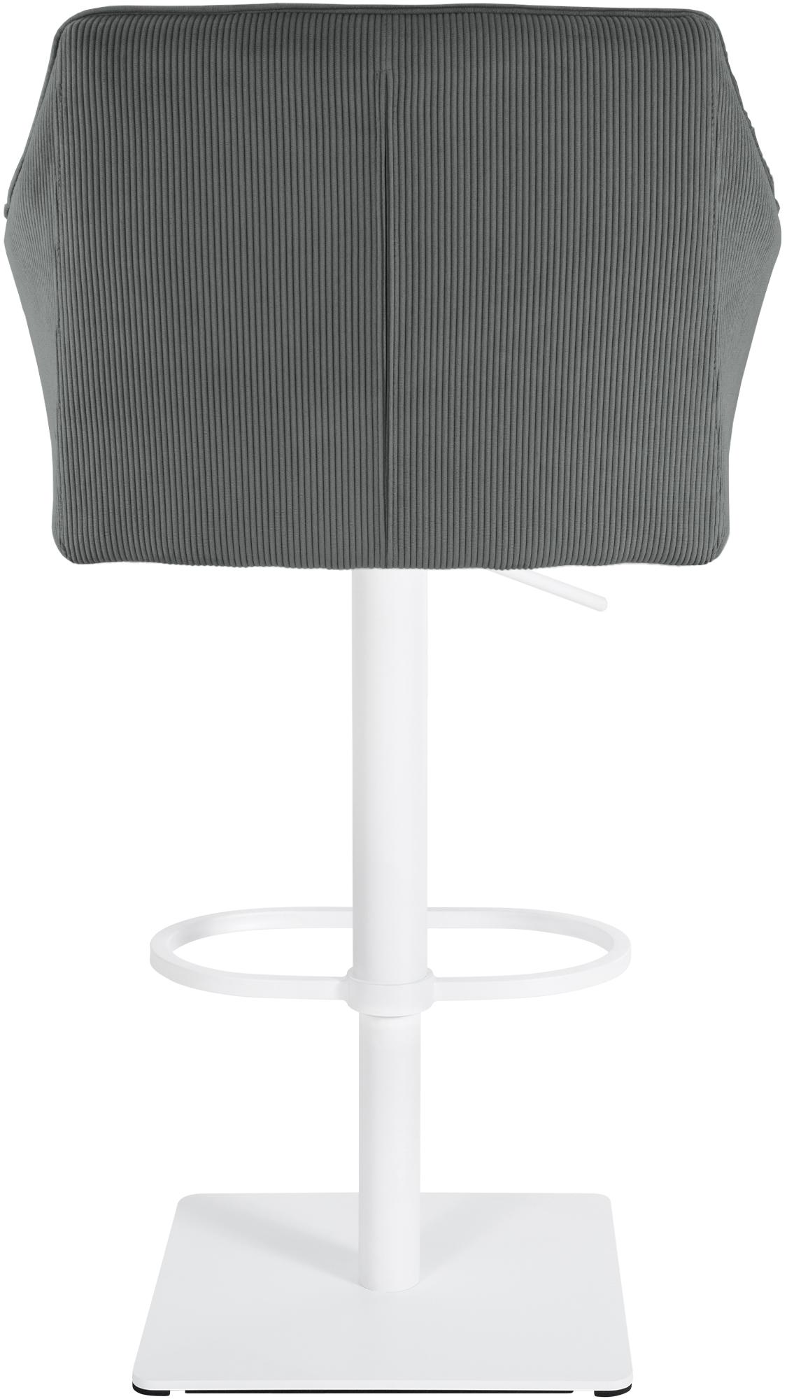 Barkruk Damaso Cord grijs,wit grau
