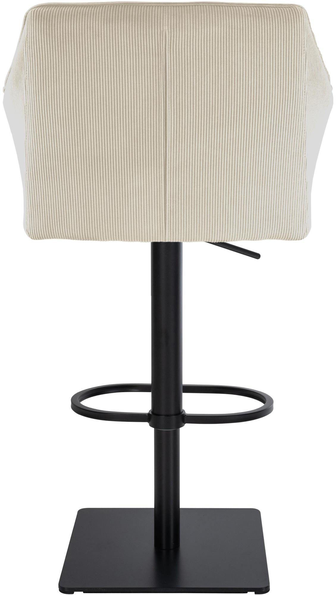 Barkruk Damaso Cord creme,zwart creme