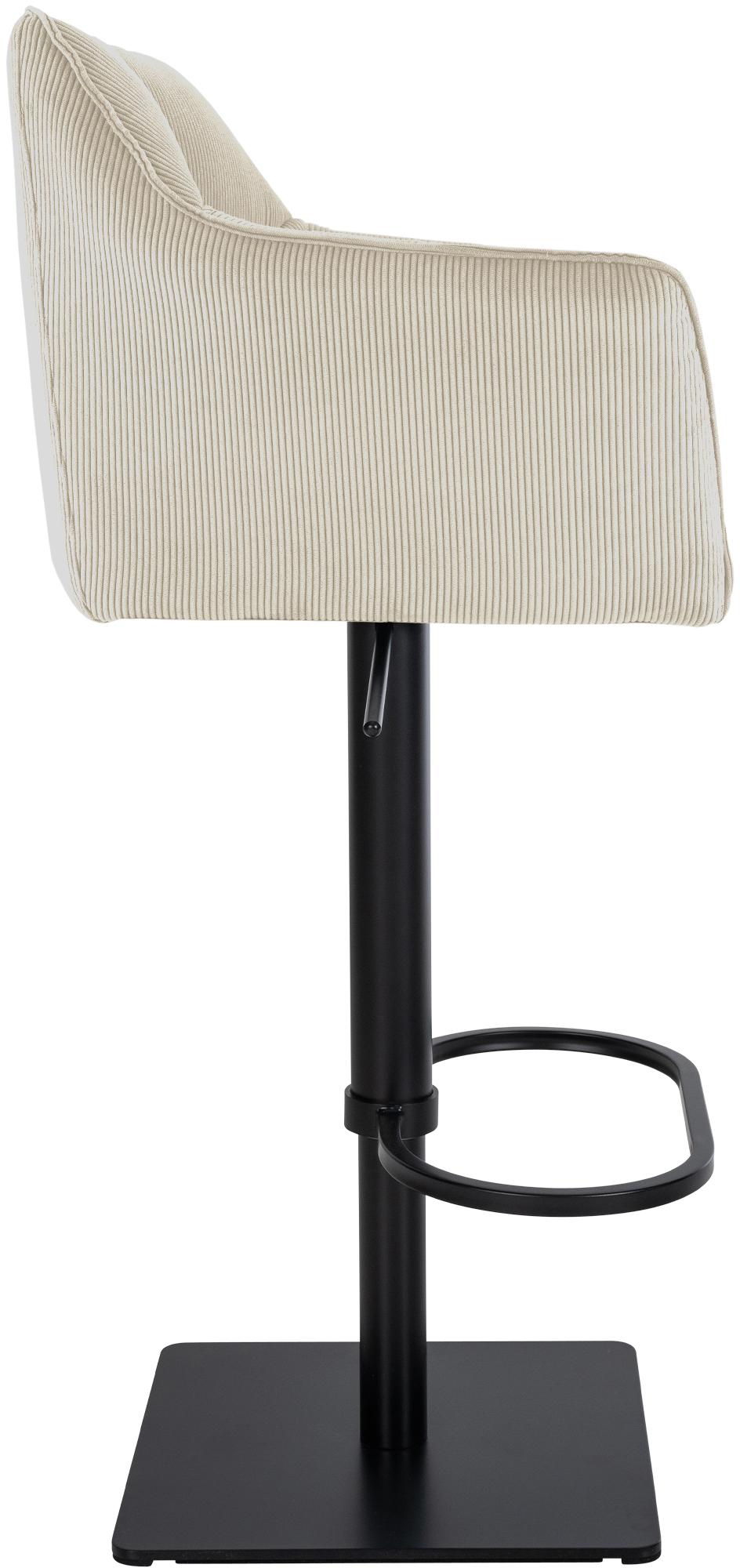 Barkruk Damaso Cord creme,zwart creme