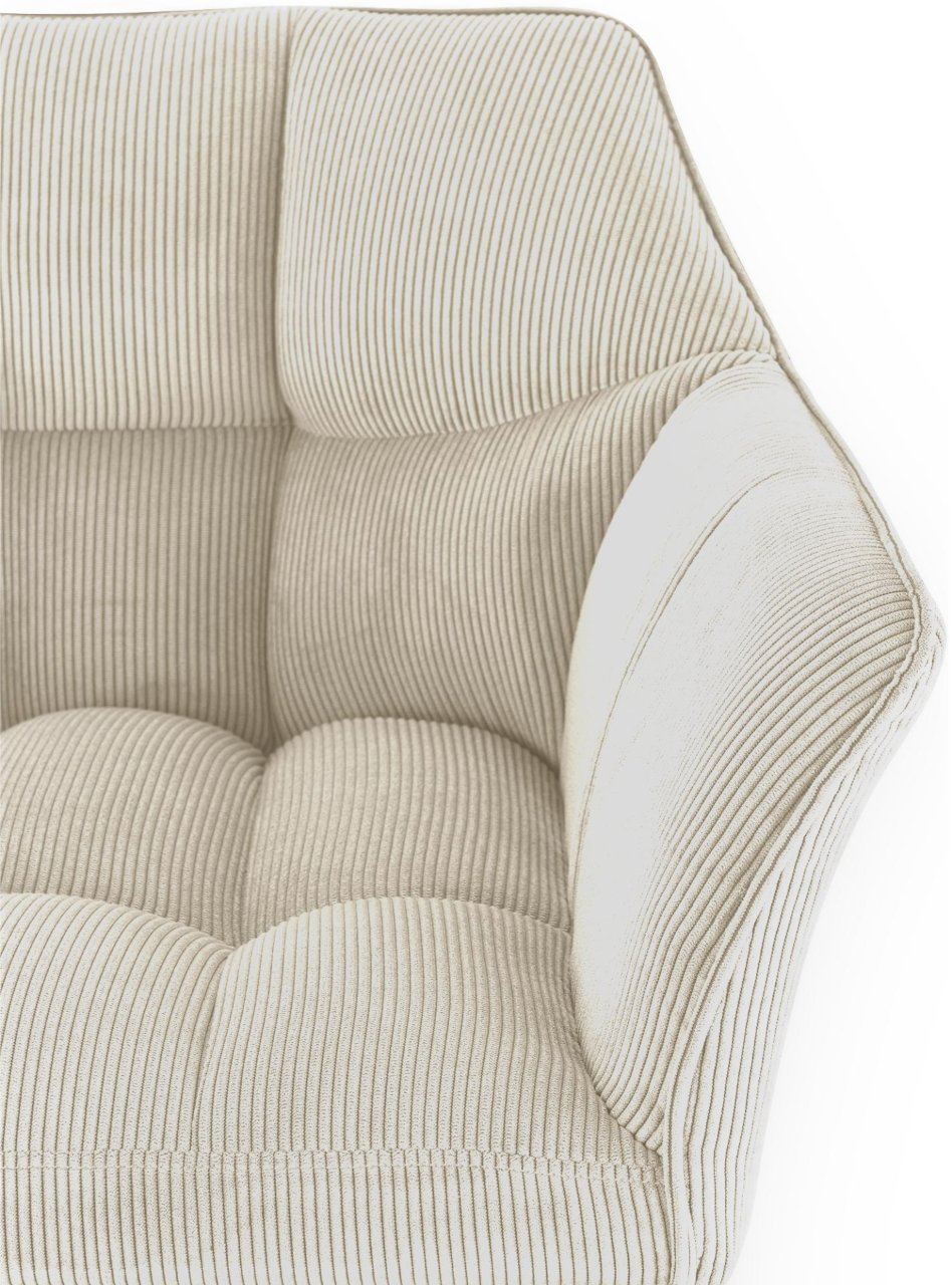 Barkruk Damaso Cord creme,zwart creme