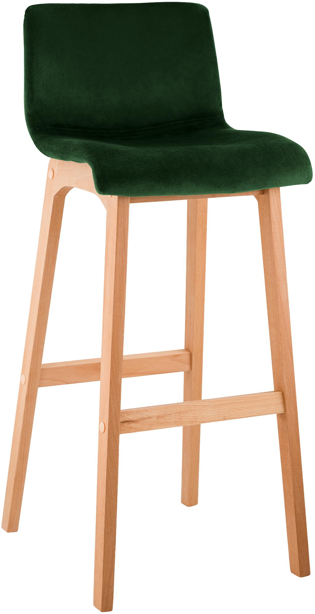 Barkruk Hover Fluweel Vierpoots frame Natura groen grün
