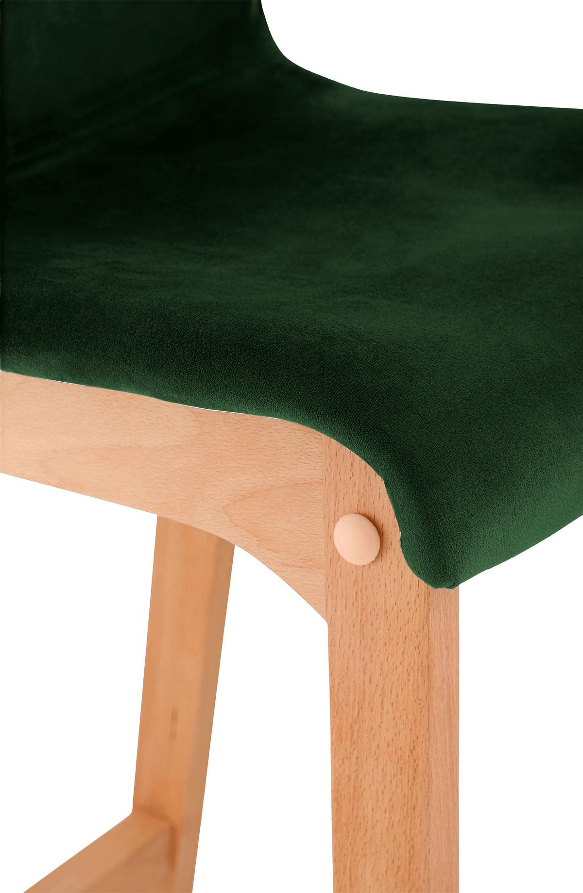 Barkruk Hover Fluweel Vierpoots frame Natura groen grün
