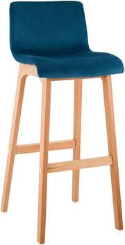 Barkruk Hover Fluweel Vierpoots frame Natura blauw blau
