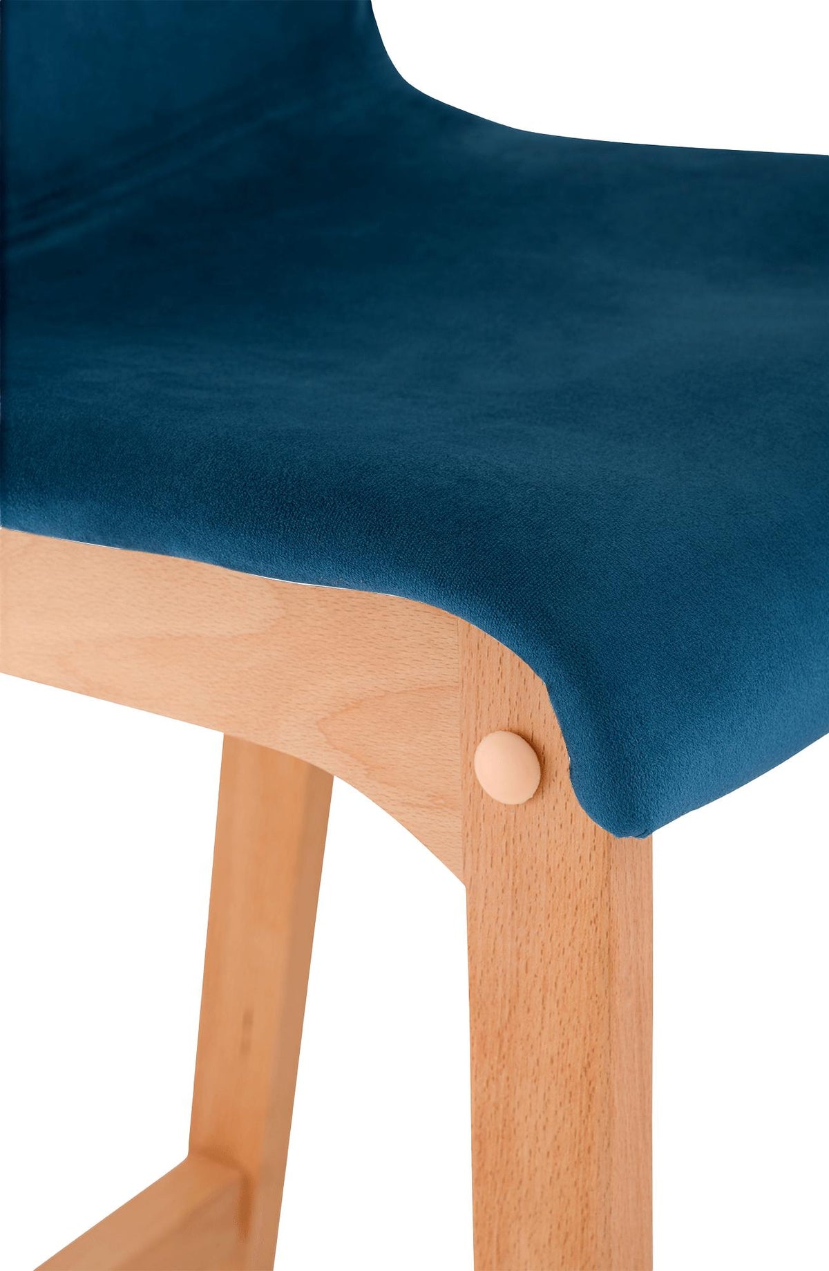 Barkruk Hover Fluweel Vierpoots frame Natura blauw blau