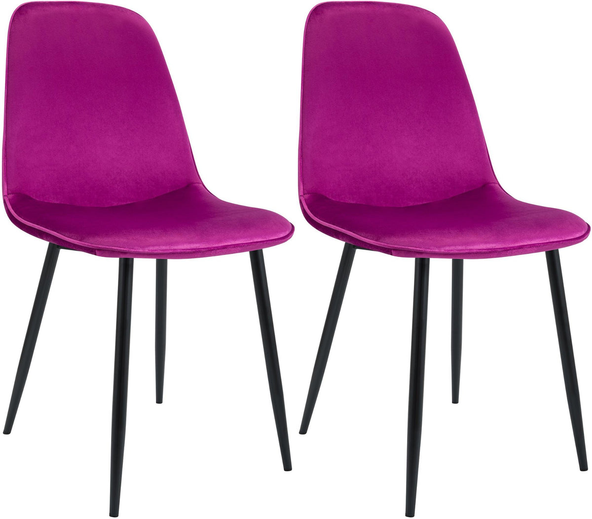 Set van 2 eetkamerstoelen Maryam purper,Fluweel lila