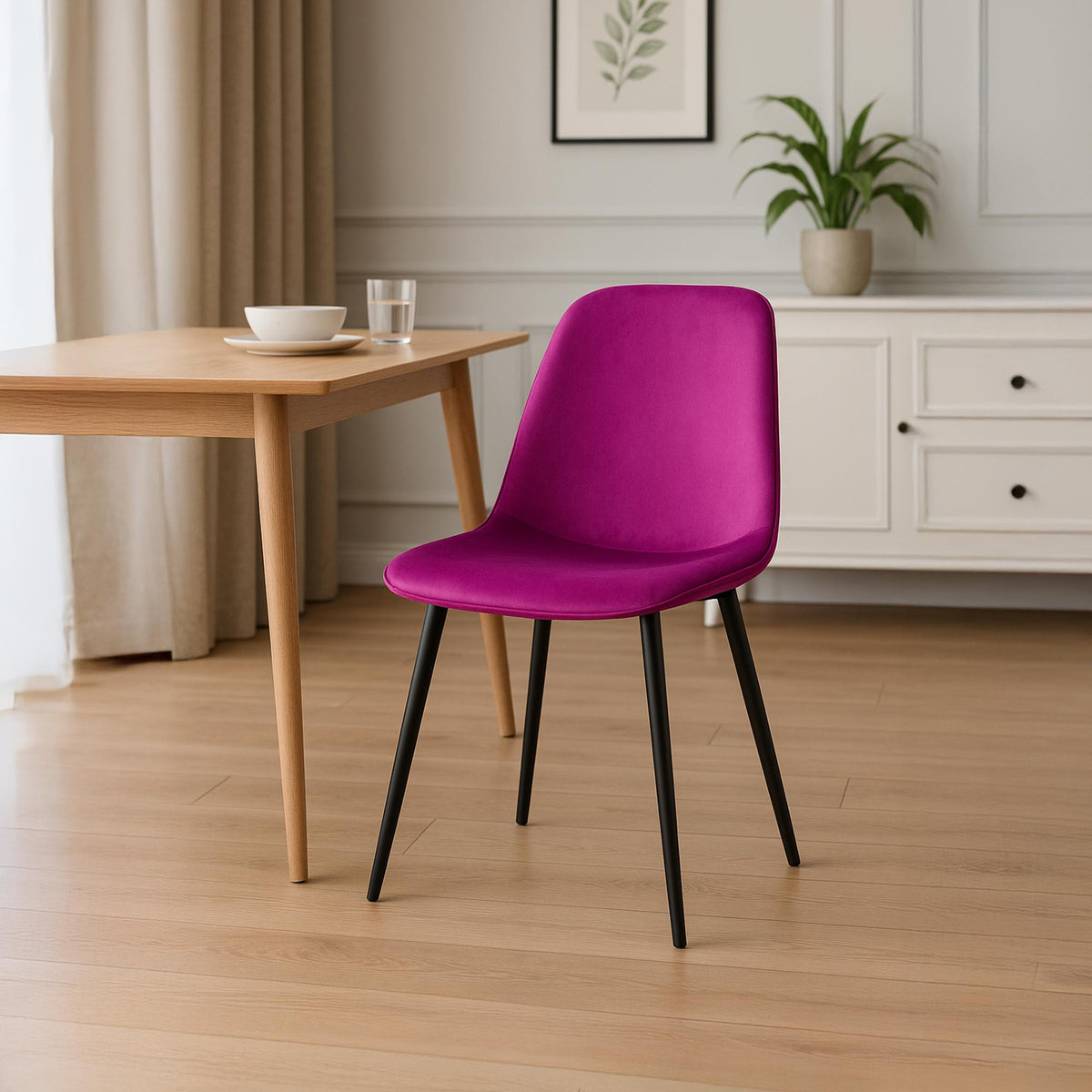 Set van 2 eetkamerstoelen Maryam purper,Fluweel lila