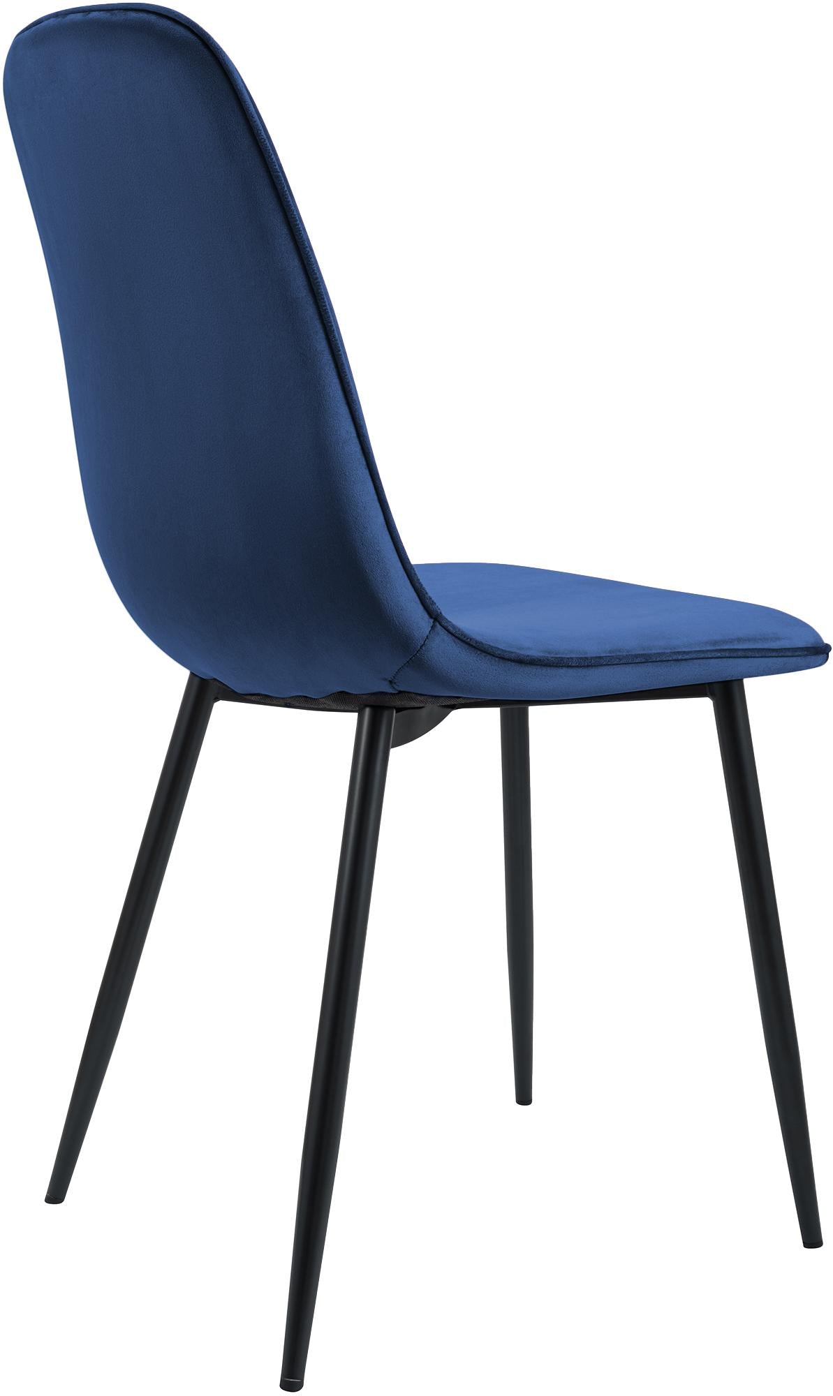 Set van 2 eetkamerstoelen Maryam donkerblauw,Fluweel dunkelblau
