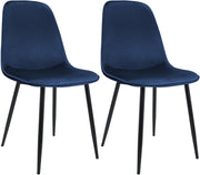 Set van 2 eetkamerstoelen Maryam donkerblauw,Fluweel dunkelblau