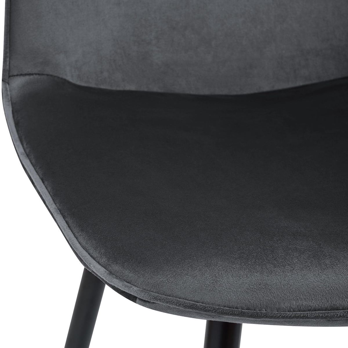Set van 2 eetkamerstoelen Maryam donkergrijs,Fluweel dunkelgrau