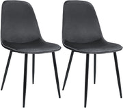 Set van 2 eetkamerstoelen Maryam donkergrijs,Fluweel dunkelgrau