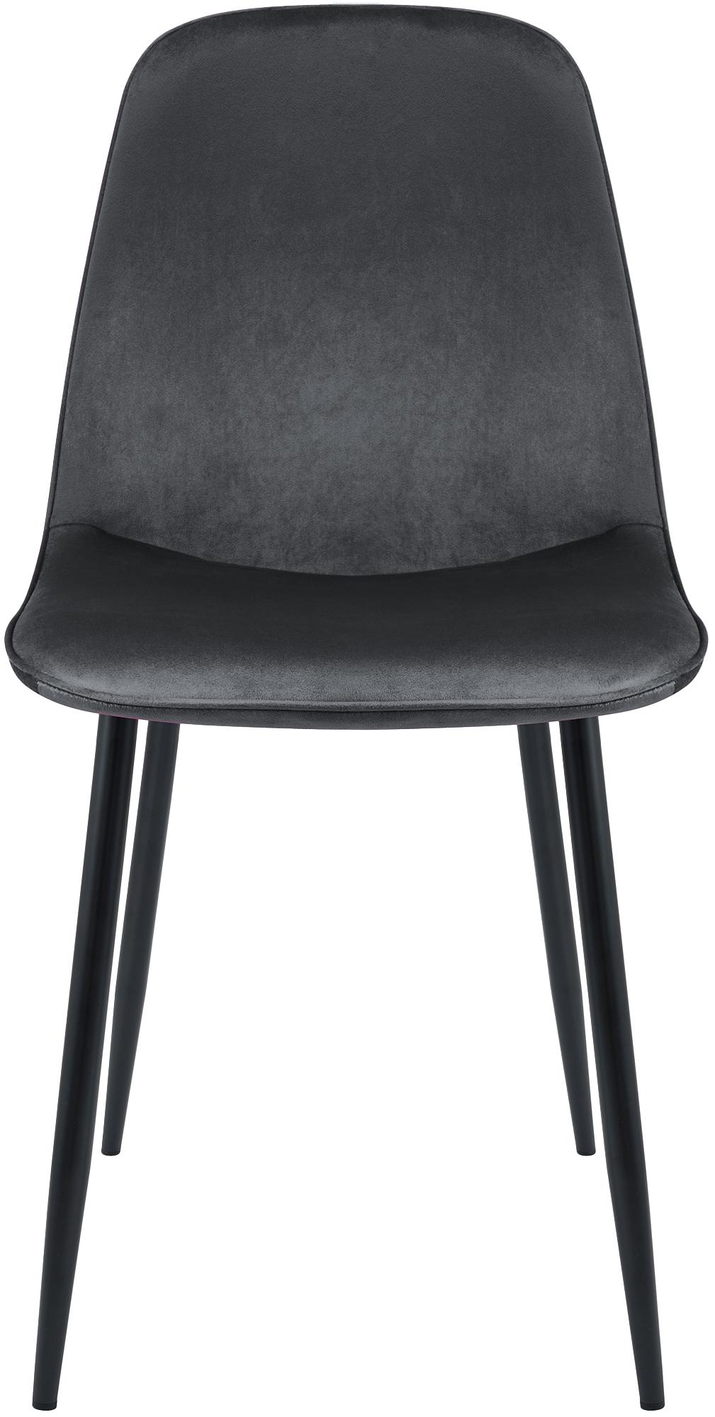 Set van 2 eetkamerstoelen Maryam donkergrijs,Fluweel dunkelgrau