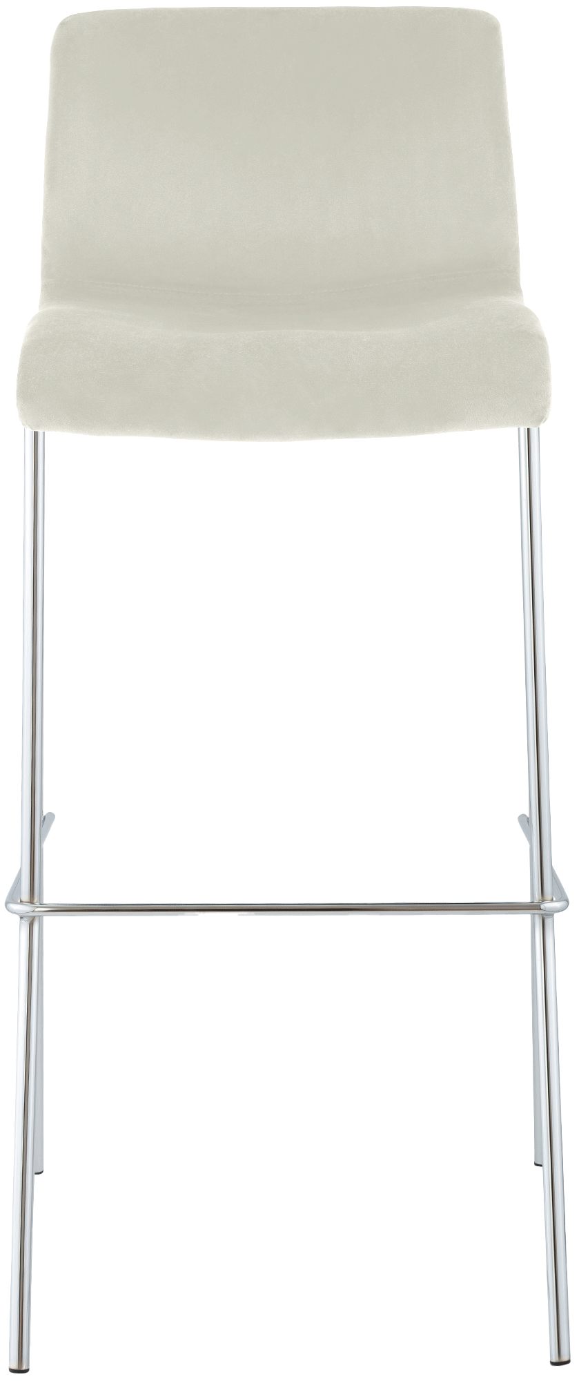Barkruk Hover Fluweel Vierpoots frame Chroom creme creme