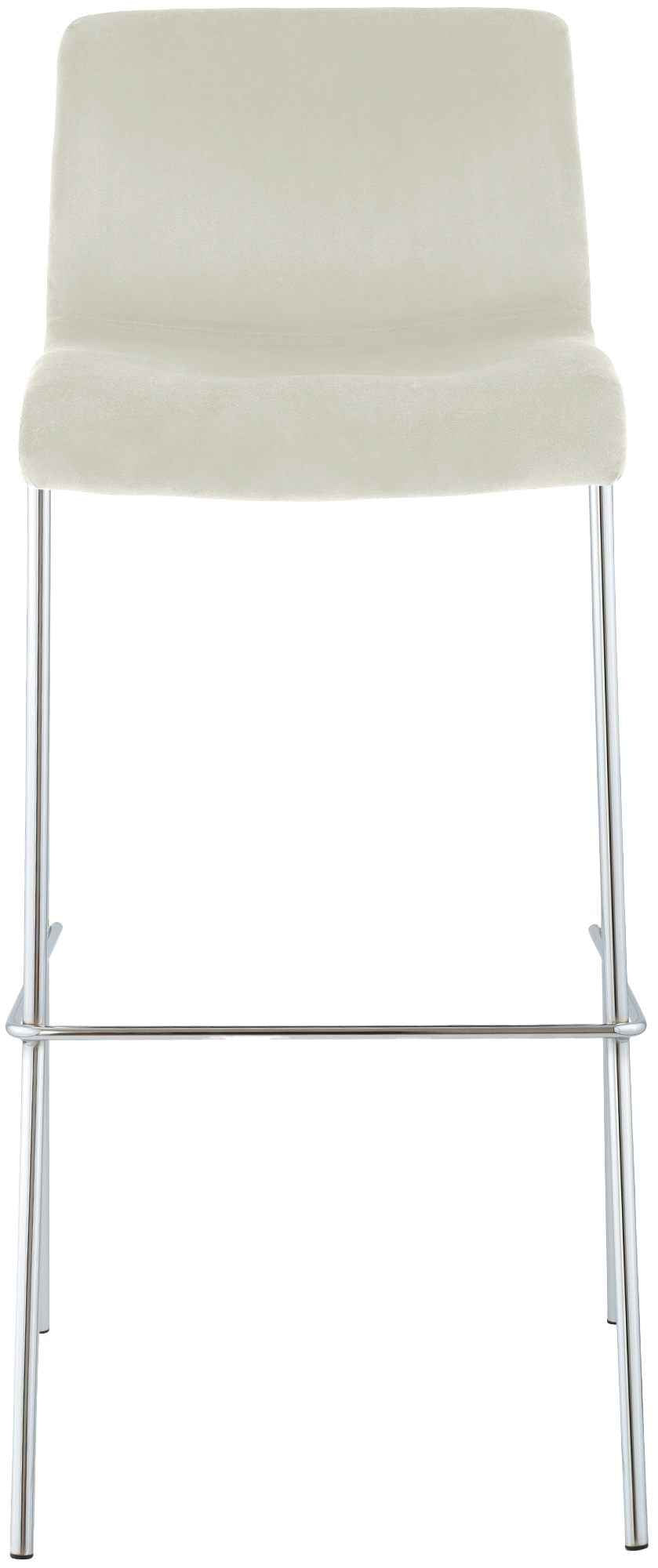 Barkruk Hover Fluweel Vierpoots frame Chroom creme creme