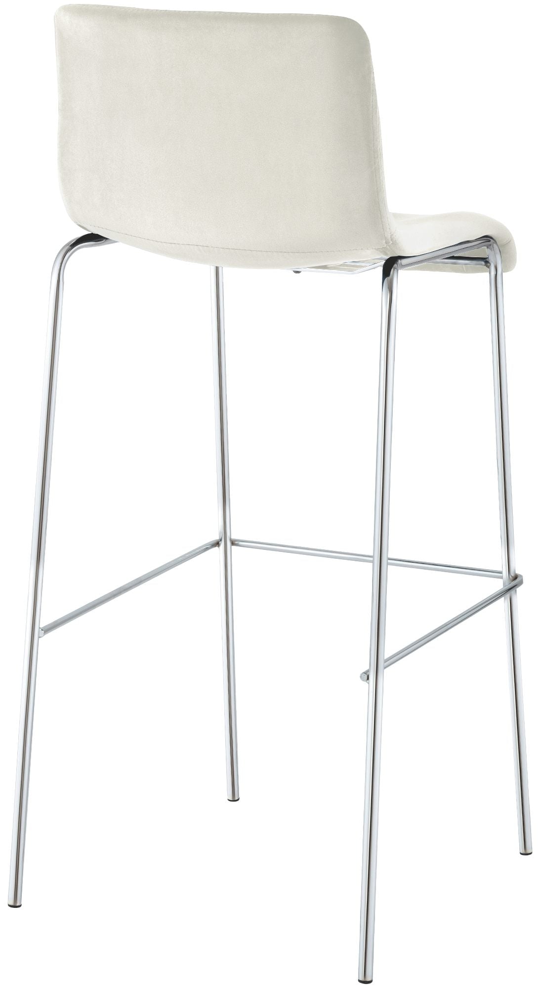 Barkruk Hover Fluweel Vierpoots frame Chroom creme creme