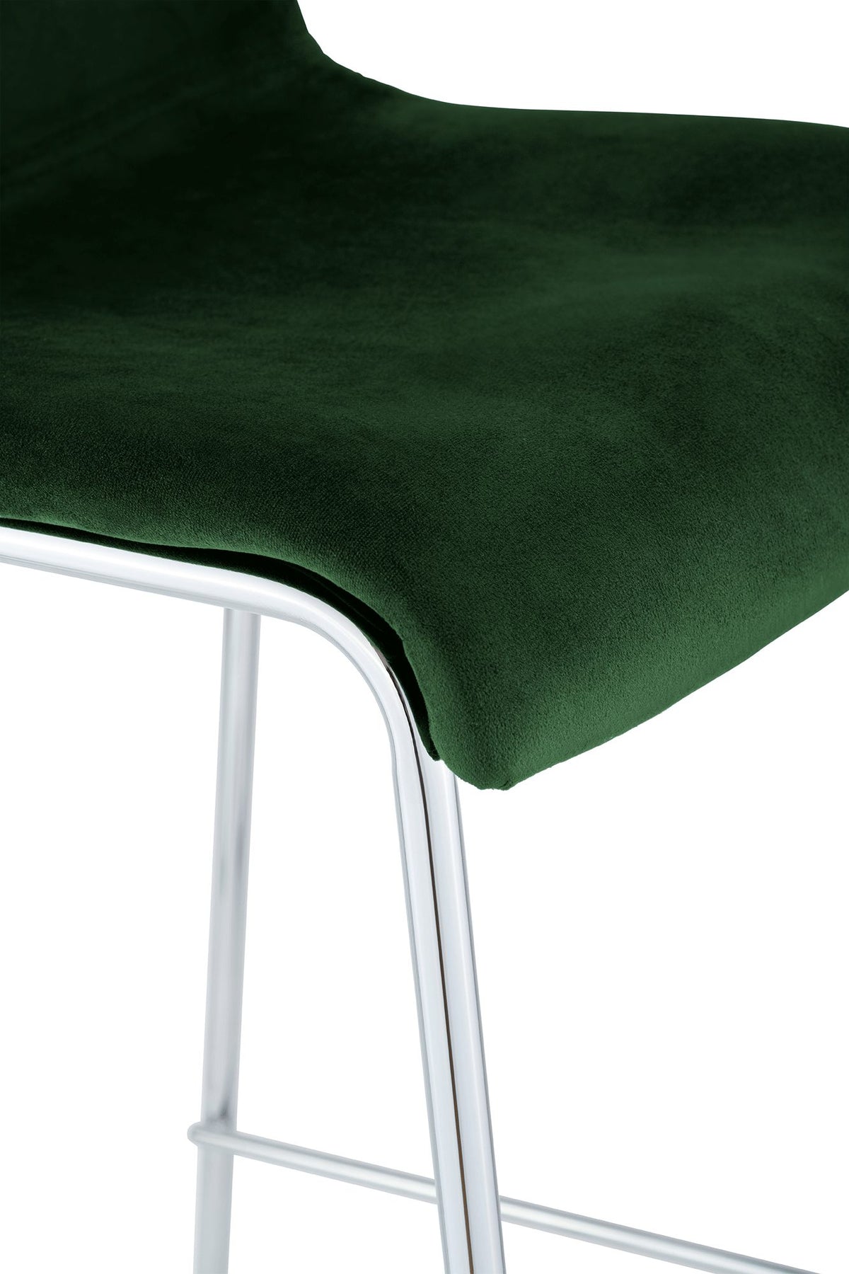 Barkruk Hover Fluweel Vierpoots frame Chroom groen grün