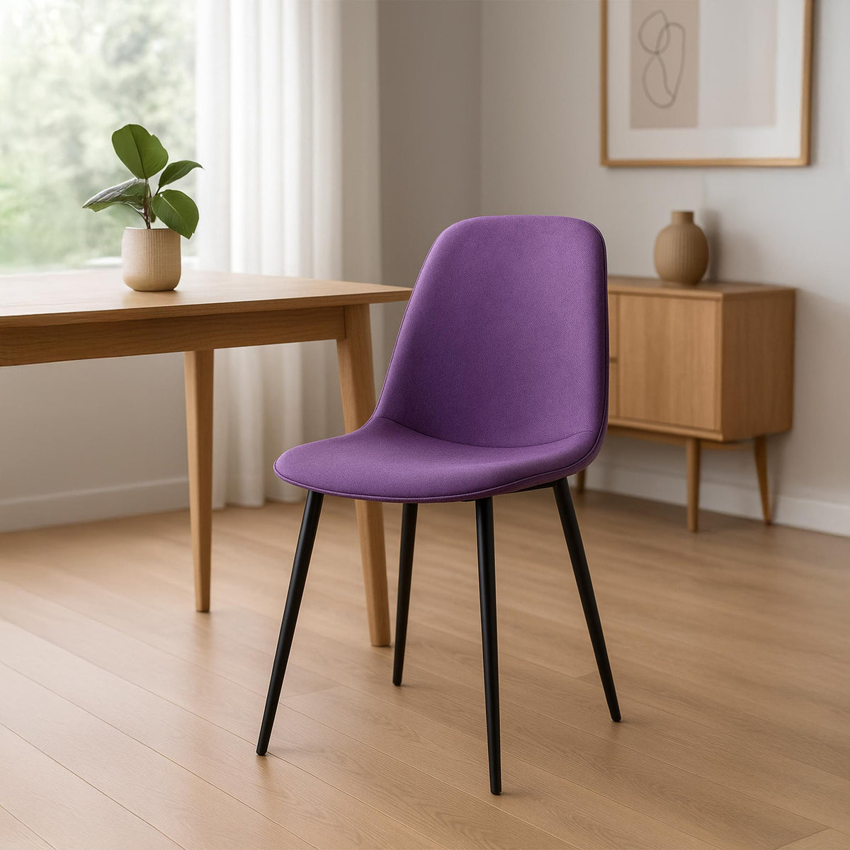 Set van 2 eetkamerstoelen Maryam purper,Stof lila