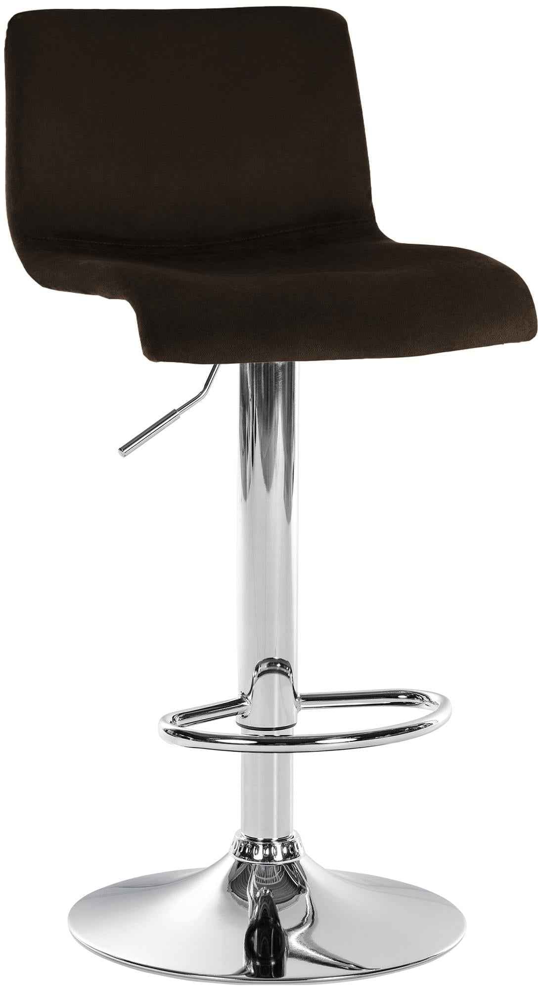 Barkruk Hover Fluweel bruin,Metaal in chroomoptiek braun