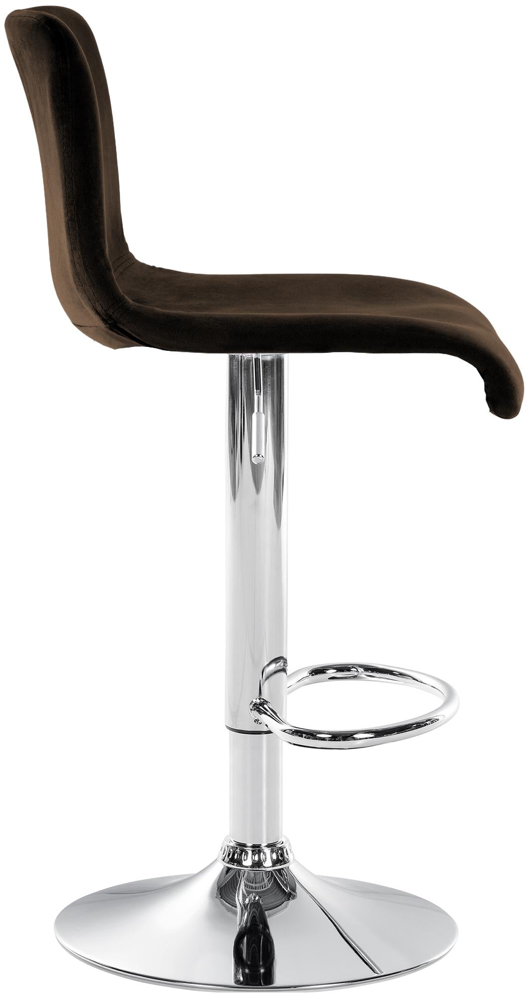Barkruk Hover Fluweel bruin,Metaal in chroomoptiek braun