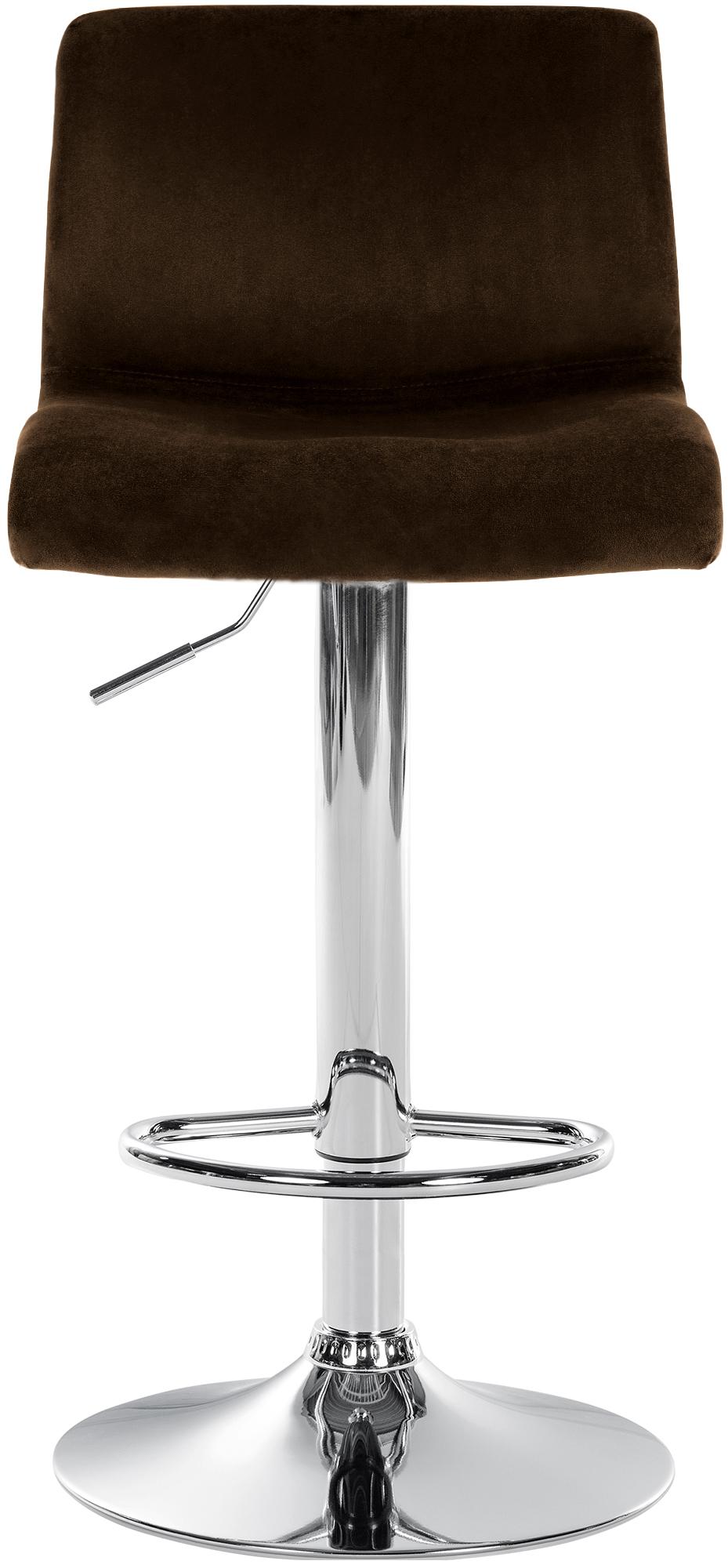 Barkruk Hover Fluweel bruin,Metaal in chroomoptiek braun