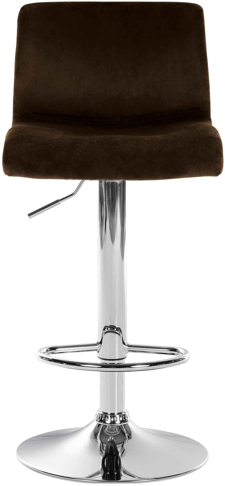 Barkruk Hover Fluweel bruin,Metaal in chroomoptiek braun