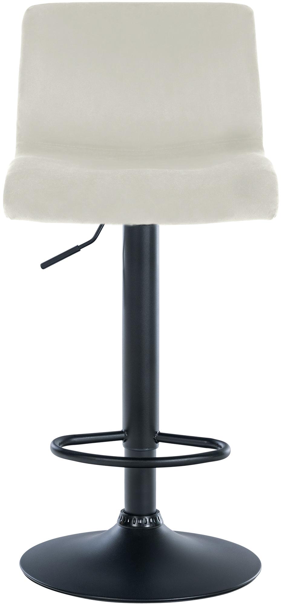 Barkruk Hover Fluweel creme,Metaal mat zwart creme