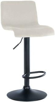 Barkruk Hover Fluweel creme,Metaal mat zwart creme