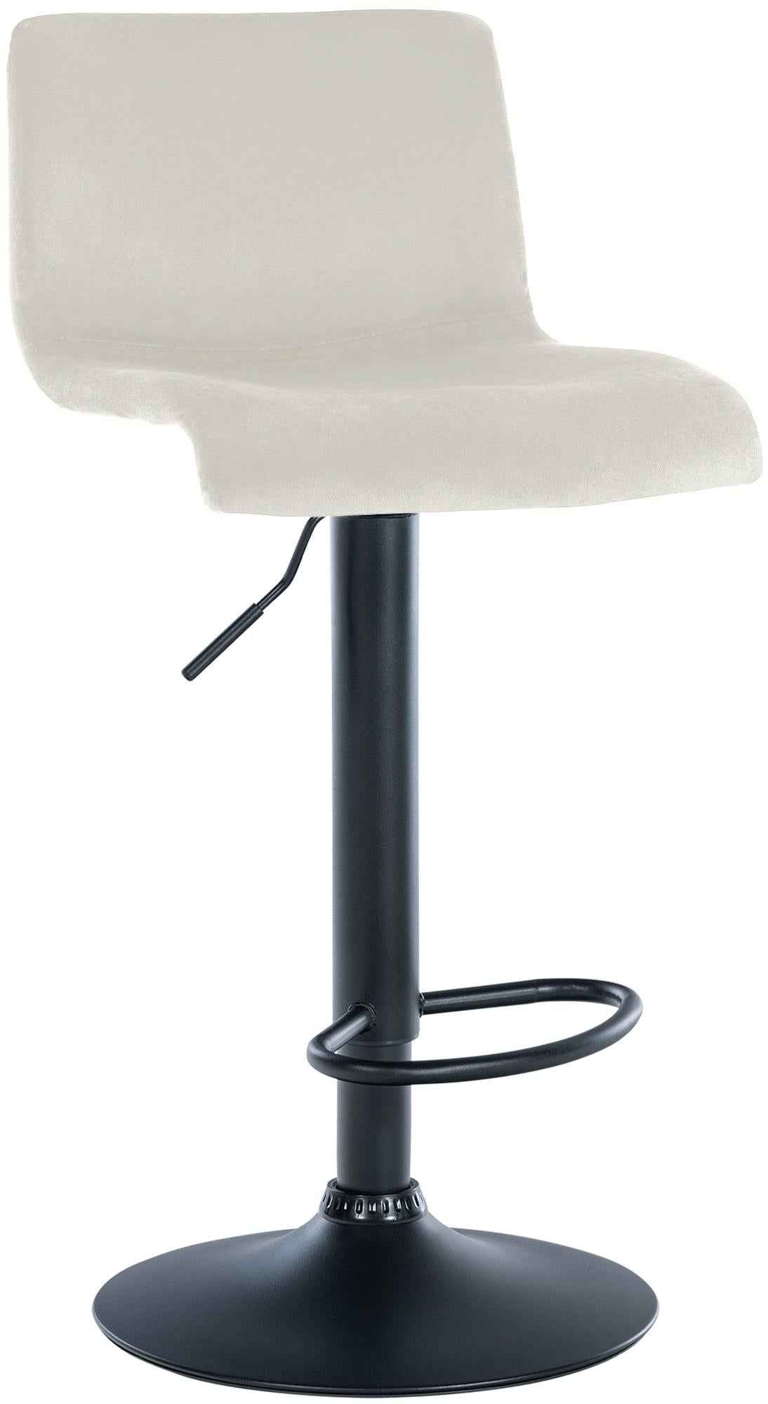 Barkruk Hover Fluweel creme,Metaal mat zwart creme