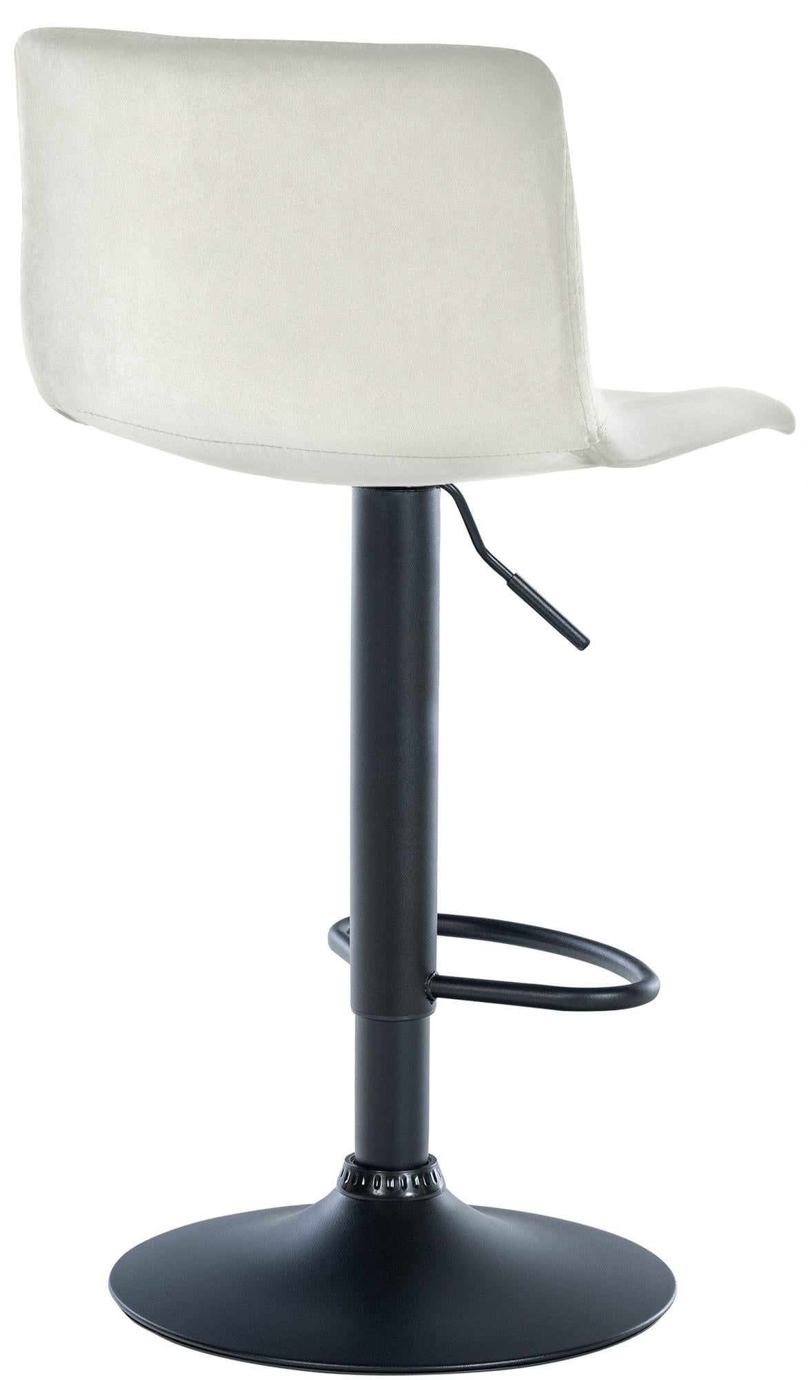 Barkruk Hover Fluweel creme,Metaal mat zwart creme