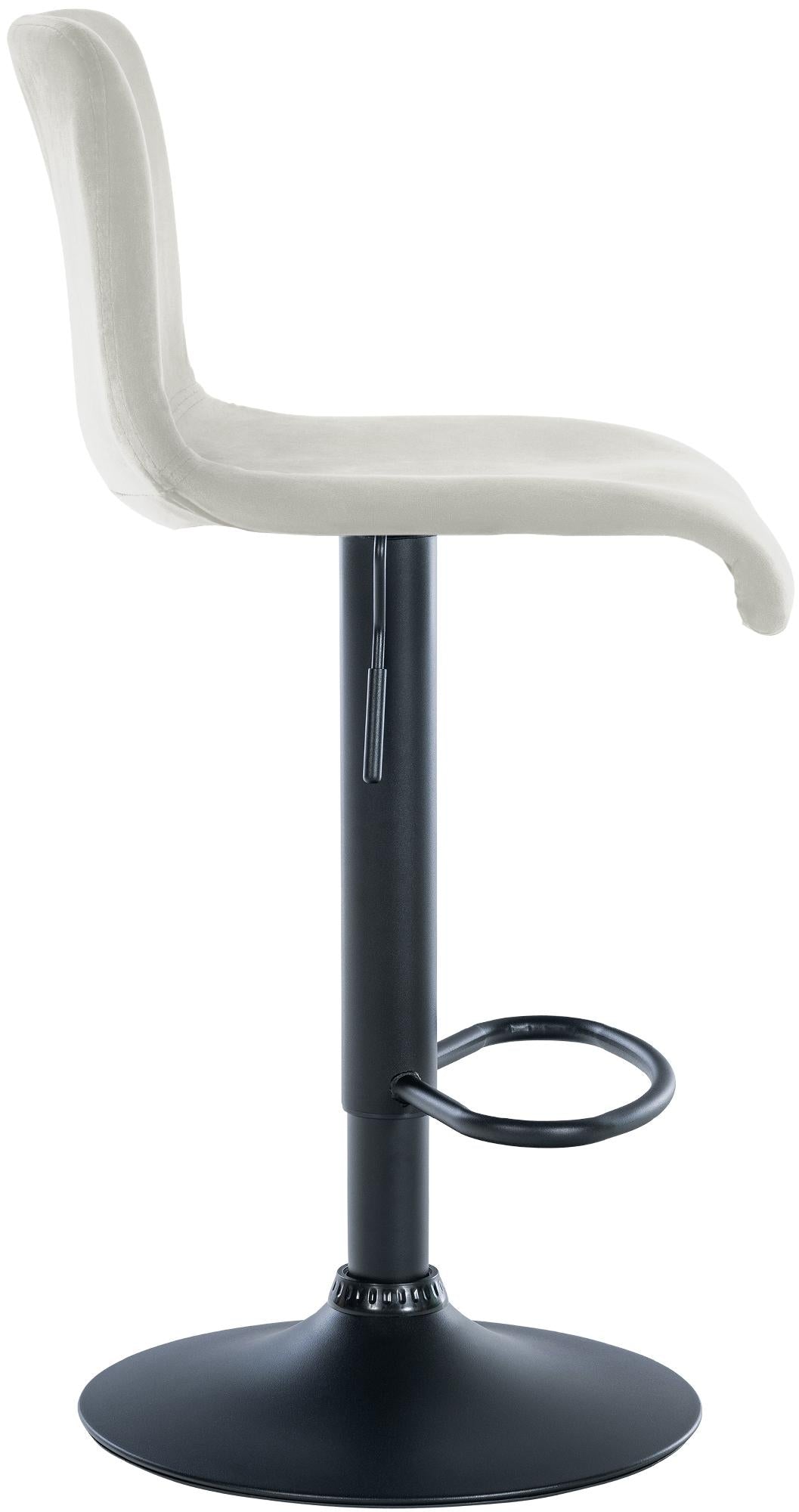 Barkruk Hover Fluweel creme,Metaal mat zwart creme